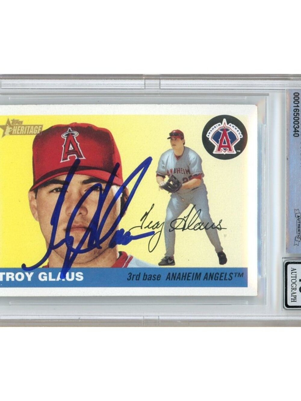 Troy Glaus Signed 2004 Topps Heritage #226 Los Angeles Angels BGS Slab Auto 10